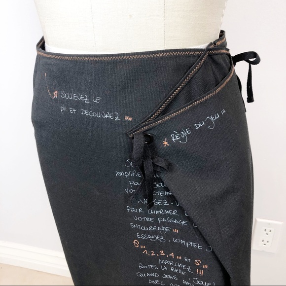 COP COPINE Handwritten Asymmetric Wrap Midi Skirt - Picture 2 of 8